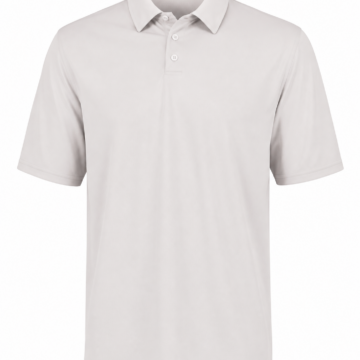 White Short-Sleeve Polo Shirt with Ribbed Collar