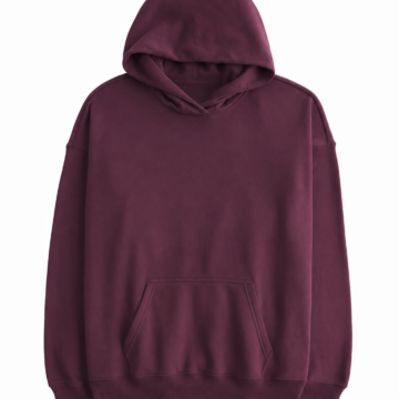 Burgundy Relaxed Fit Hooded Sweatshirt