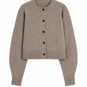 Heather Taupe Regular Fit Button Front Knit Cardigan