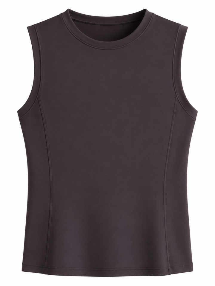 Dark Brown Sleeveless Athletic Top