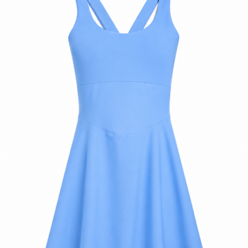 Light Blue Sleeveless Fit and Flare Dress