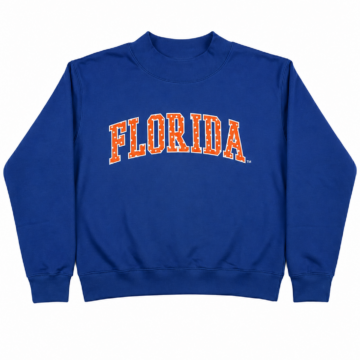 Royal Blue Crewneck Sweatshirt with Varsity Lettering